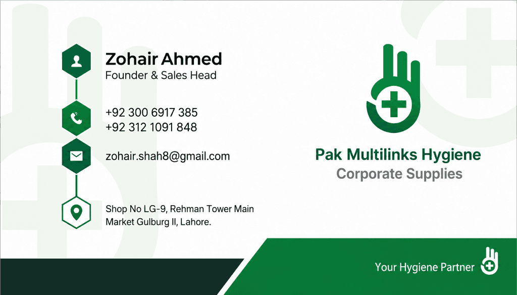 Zohair Ahmed - Pak Multilinks Hygiene Visiting Card