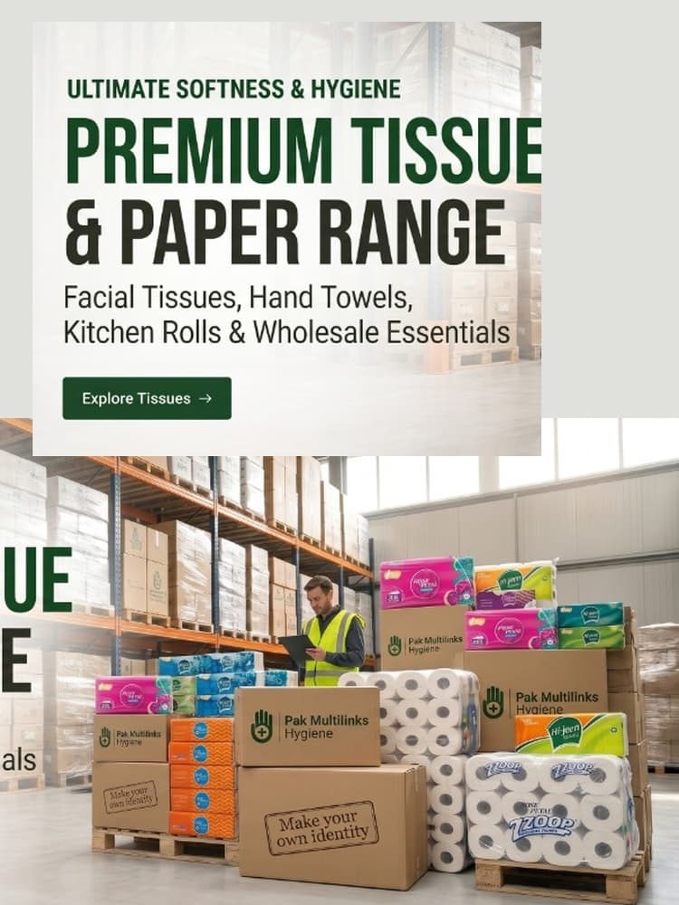 Pak Multilinks Premium Tissue & Paper Range - Facial Tissues, Hand Towels, Kitchen Rolls & Wholesale Essentials