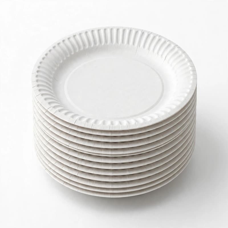 Disposable Paper Plates Fluted