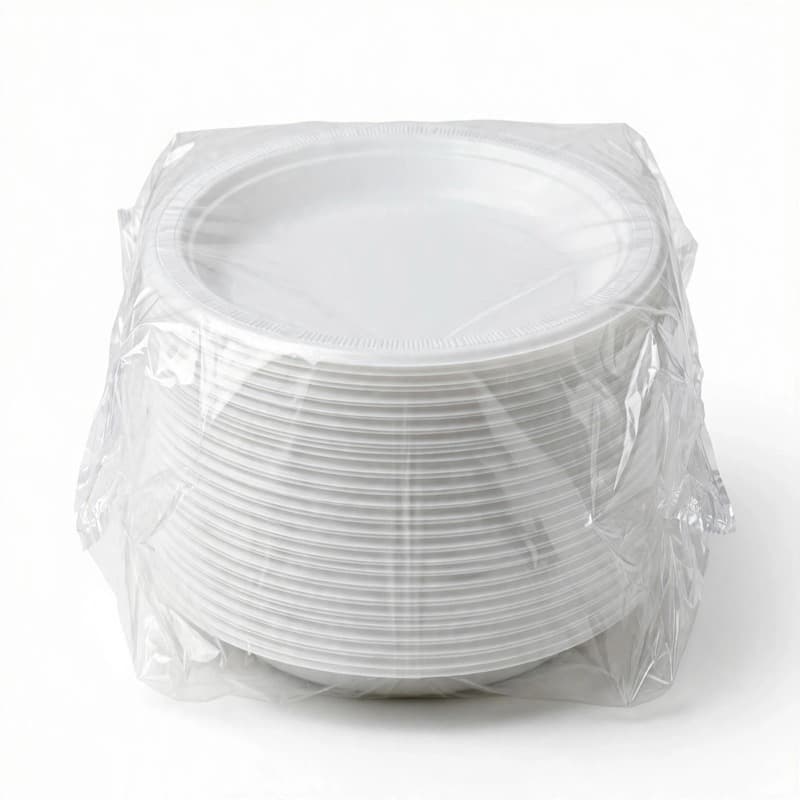 Disposable Plastic Plates Wrapped