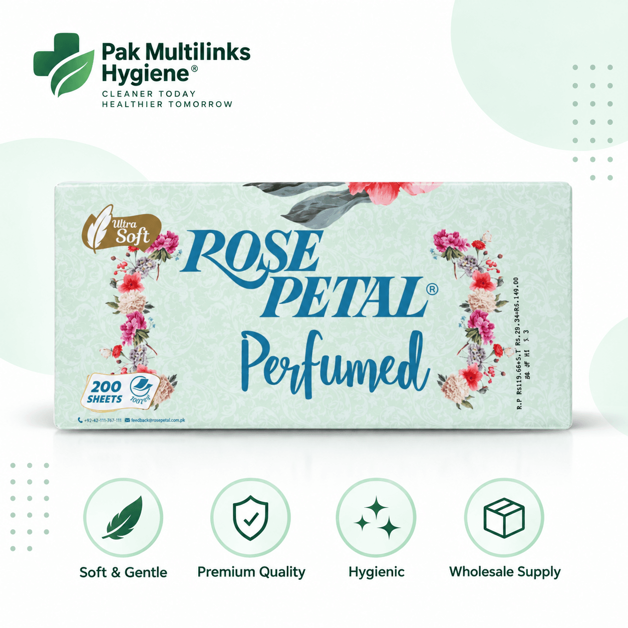 Rose Petal Perfumed Tissues 200 Sheets – buy online in Pakistan