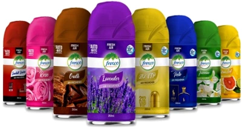 FRESCO Air Freshener Aerosol 250ml PREMIUM QUALITY FRAGRANCE For Auto Dispenser Use 3000-Sprays 08-Different Fragrances 48/pcs per Carton