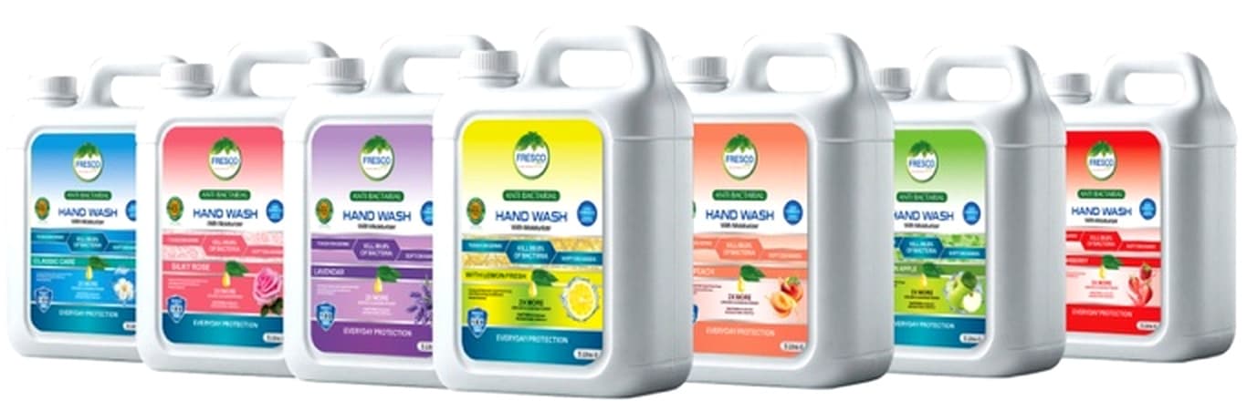 FRESCO Antibacterial Hand Wash Liquid 5-Liter Can 03-Different variants Fragrances 04/Can per Carton