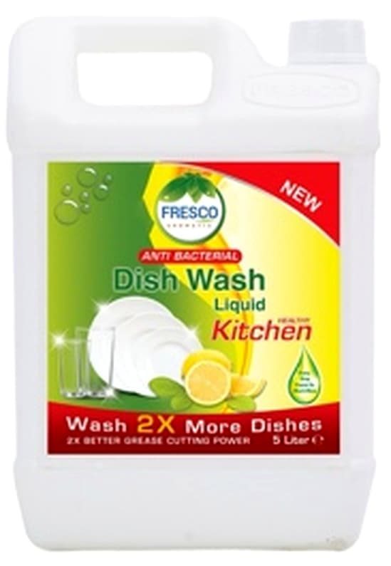 FRESCO Antibacterial Dish Wash Liquid 5-Liter Can Fragrance: Lemon 04/Can per Carton