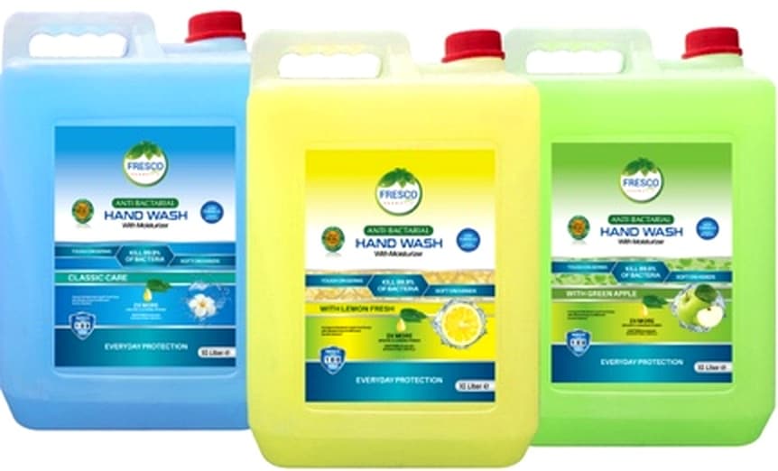 FRESCO Antibacterial Hand Wash Liquid 10-Liter Can 03-Different variants Fragrances