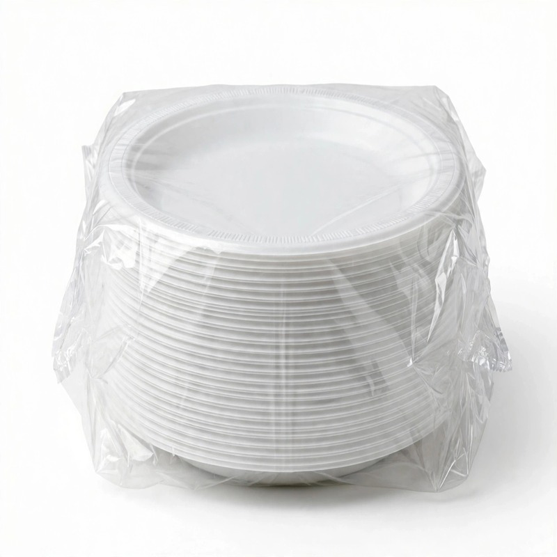 Disposable Plastic Plates Wrapped
